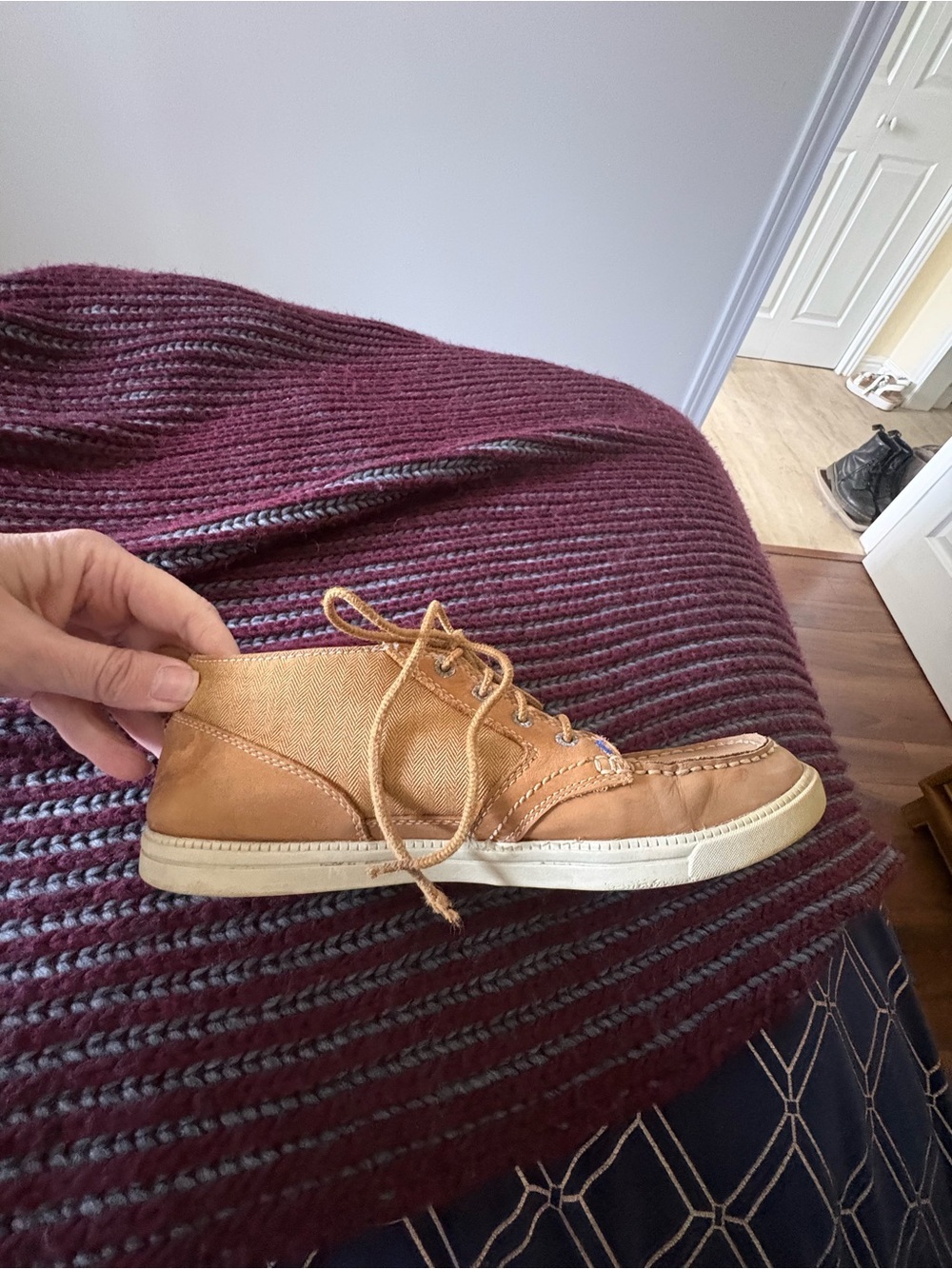 Timberland Men’s Tan Leather & Canvas Chukka Sneakers - Picture 10 of 15